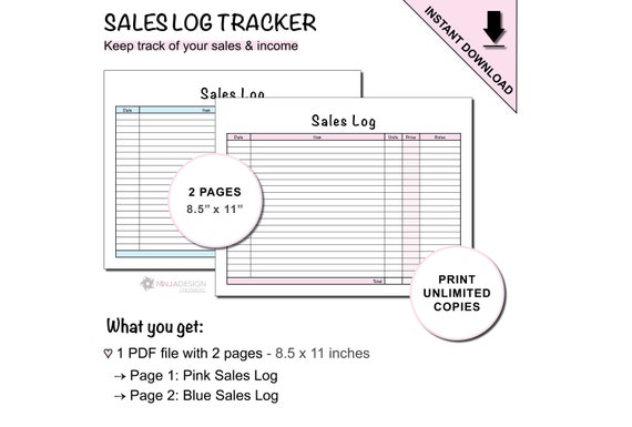 Printable Sales Log Tracker Sheet for Small Businesses