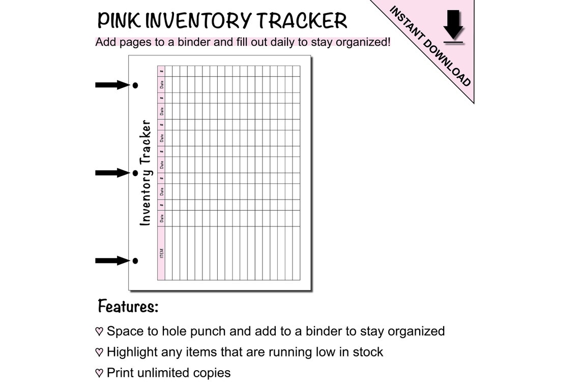 Printable Inventory Tracker Sheets for Business Landscape Inventory ...