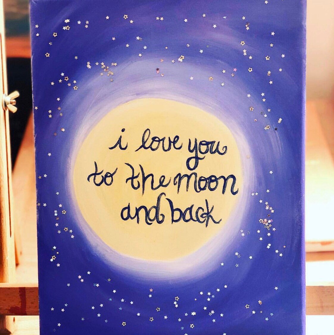 I Love You To The Moon And Back Acrylic Painting Etsy I Love You To The Moon And Back Acrylic Painting Etsy