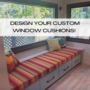 Custom Bench Cushion, Mudroom Cushion, Banquet Seat Cushion, Window Seat Cushion, Bay Window Cushion, Kitchen Cushion, Patio Cushion & More!