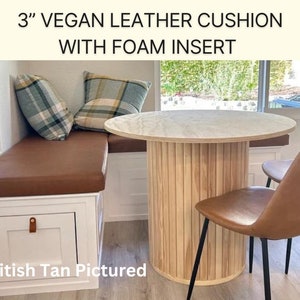 3” Vegan Leather Cushion | Bench Cushion | Zippered Cushion | RV Cushion| Van Cushion | Banquette Seating | Mudroom Cushion | Faux Leather