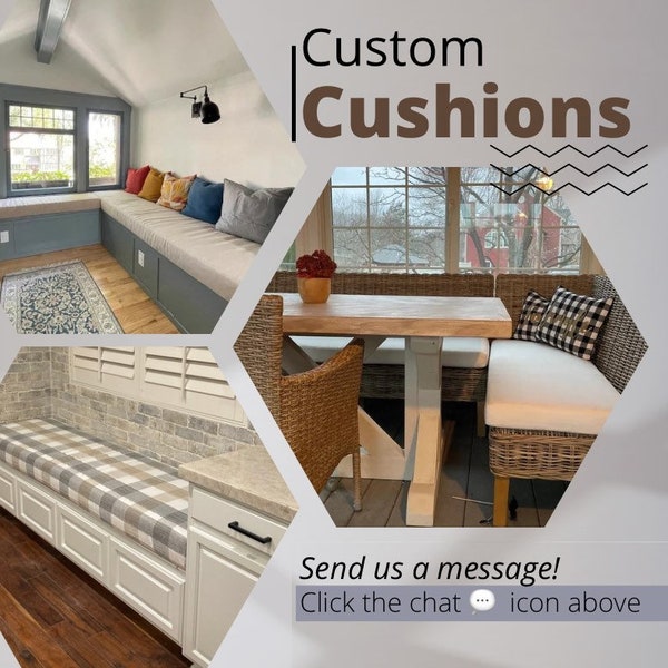 Custom Cushions for: Bay Window, Bench Seat, RV/Van, Sofa, Chair & More! Please message me for a quote first! Do not purchase this listing