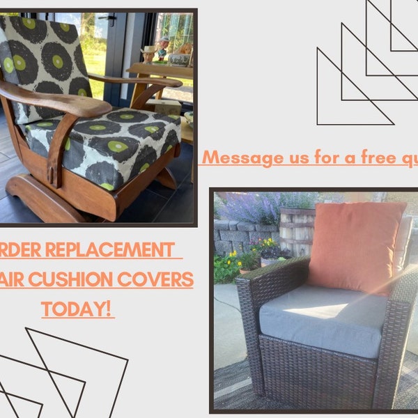 Replacement Slipcovers and Cushion Covers for Chair Cushions, Window Cushions, Patio Cushions, RV, Van & More! Order with or without foam