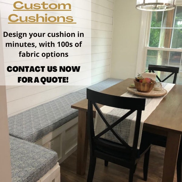 Custom Cushions for Kitchen, Living Room, Outdoor Patio & More! Square, Rectangle, Trapezoid, and Custom Shapes all welcome!
