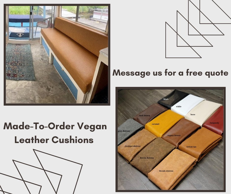 Custom Vegan Leather Cushions For Bench Cushions Kitchen Etsy