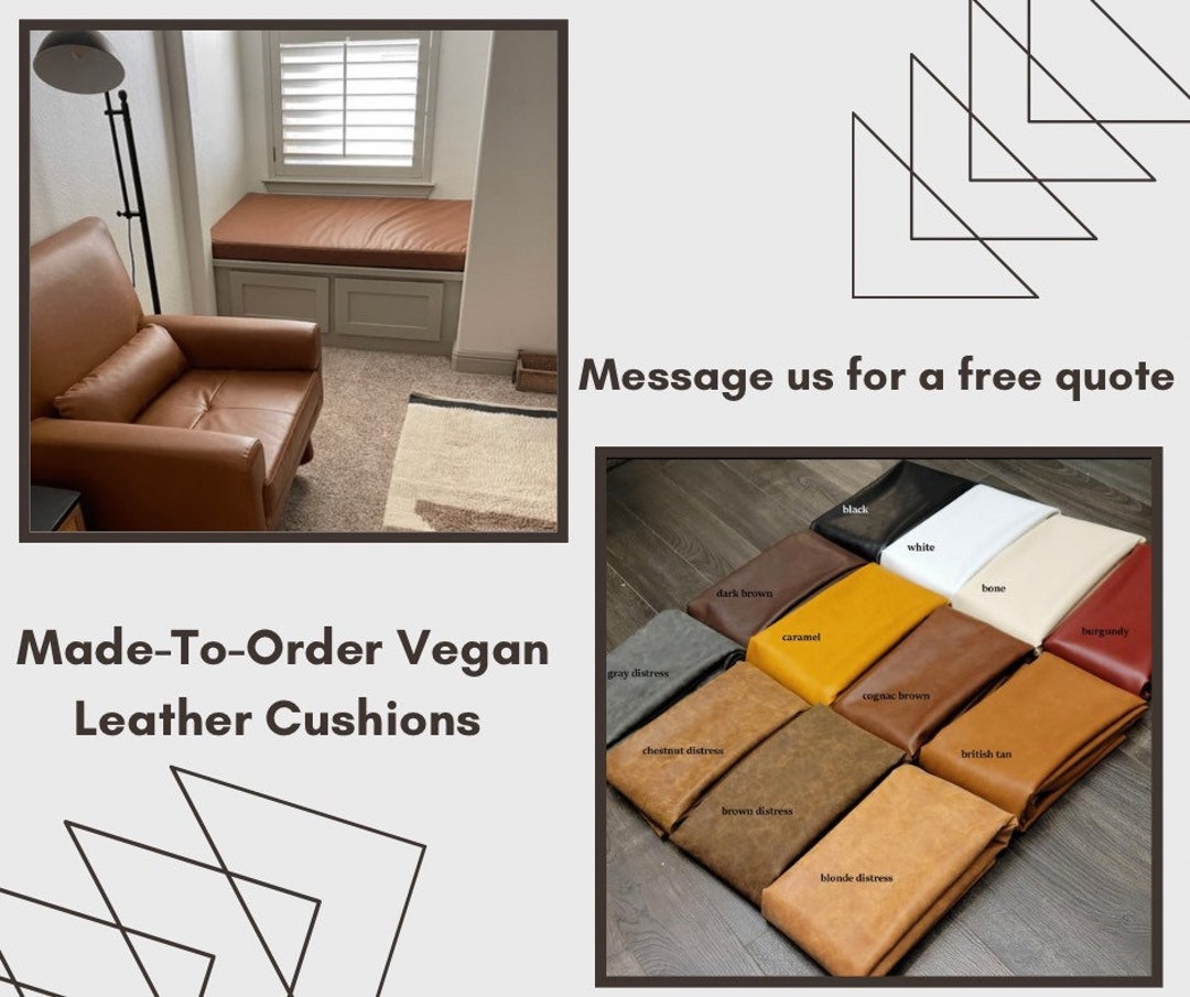 Custom Vegan Leather Cushions For Bench Cushions Kitchen Etsy