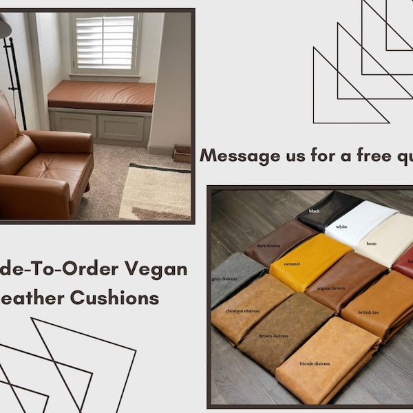 Custom Vegan Leather Cushions for: Bench Cushions | Kitchen Cushions | RV Cushions | Van Cushions | Bay Window Cushions and More!