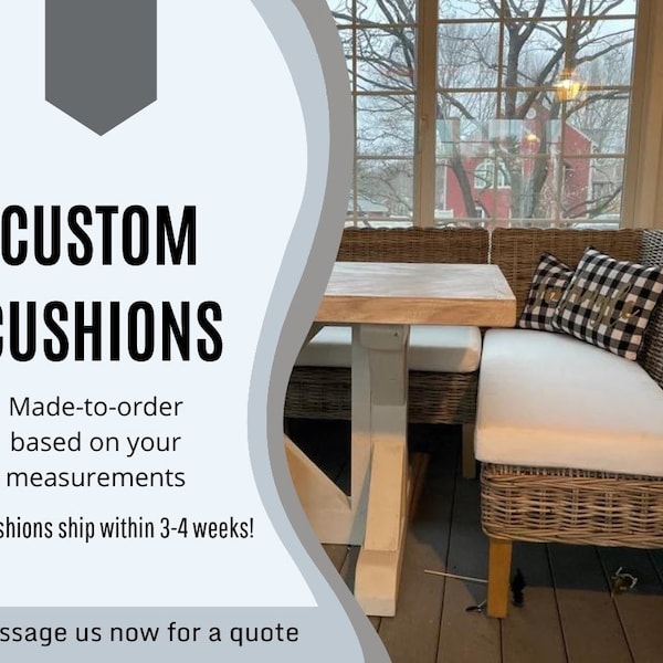 Custom Cushions & Pillows for: Bench Seats, Bay Window, Replacement Sofa, Kitchen Nook, Patio, RV Dinette, Van and More!