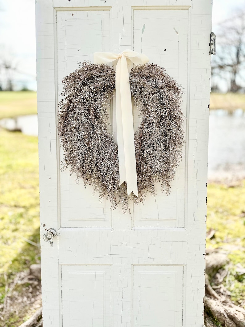 Rustic farmhouse teardrop wreath,year round wreath,gifts for her,front door wreath,spring door wreath,neutral home decor,entryway wall decor image 2