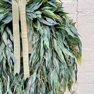 Year round seeded eucalyptus greenery wreath,Summer wreath for front door,modern farmhouse wreath,rustic wall decor,wedding wreath,gift image 5