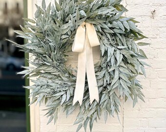 Large modern farmhouse eucalyptus wreath year round wreath for front door,everyday greenery wreath,simple wreath,everyday door decor,gift