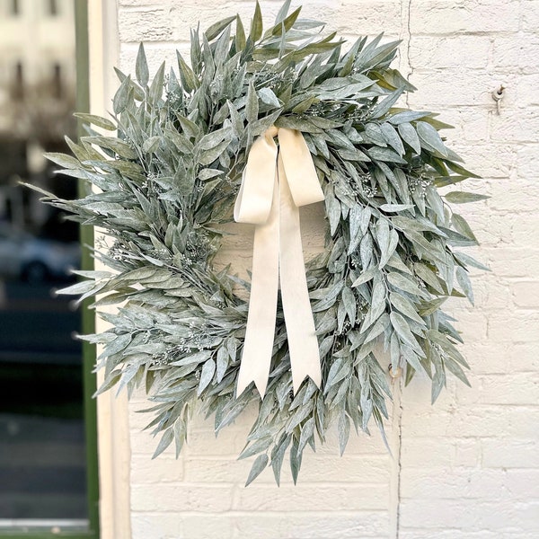 Large modern farmhouse eucalyptus wreath year round wreath for front door,everyday greenery wreath,simple wreath,everyday door decor,gift