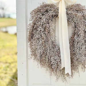 Rustic farmhouse teardrop wreath,year round wreath,gifts for her,front door wreath,spring door wreath,neutral home decor,entryway wall decor image 3