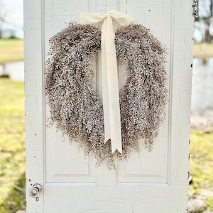 Rustic farmhouse teardrop wreath,year round wreath,gifts for her,front door wreath,spring door wreath,neutral home decor,entryway wall decor image 8