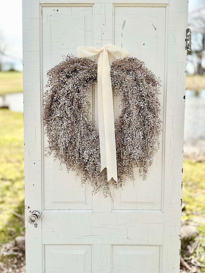 Rustic farmhouse teardrop wreath,year round wreath,gifts for her,front door wreath,spring door wreath,neutral home decor,entryway wall decor image 8