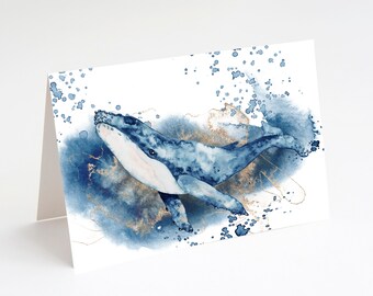 Blue Whale Splash All Occasion Greeting Card