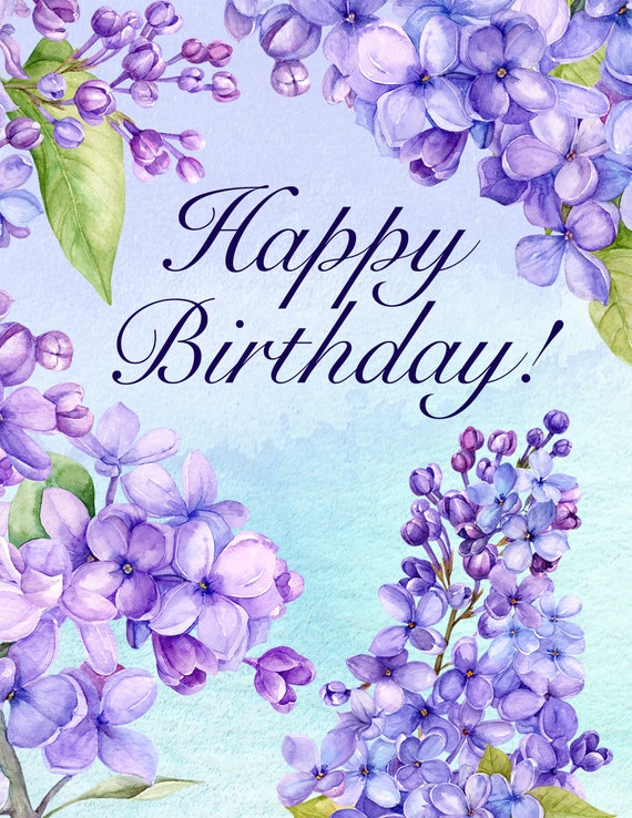 vorm picknick Storen Paarse Lilac Bloemen Happy Birthday Card - Etsy België