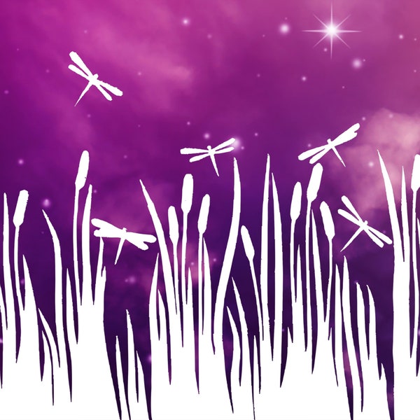 Dragonflies and Cattails All Occasion Glossy Greeting Card