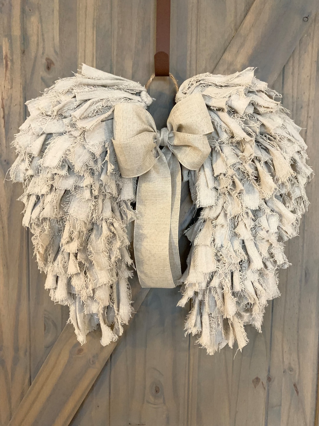 Angel Wings Canvas Wreath: Shabby Chic Rustic Farmhouse Decor - Etsy