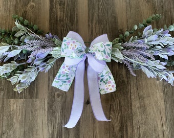 Farmhouse Swag, Spring/Summer, Purple Swag, Lavender, Purple Wreath, Country Cottage Kitchen, Handmade, Modern, Timeless, Classic