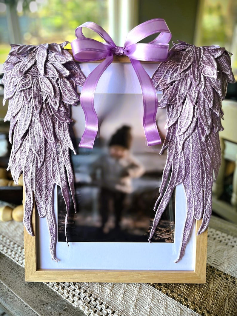 Angel Wing Picture Frame: Natural Wood Memorial Photo Display - Etsy