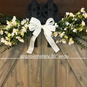 Farmhouse Eucalyptus Swag: Country Blossoms & Ivory Bow