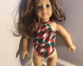 Mistletoe 18 inch doll crochet halter top