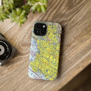 Coque pour portable Los Angeles Aviation Chart - Compatible MagSafe pour iPhone 13, 14, 15 et 16 - Cadeau pilote, étui Flight Map