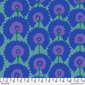 Regal Fans Blue - Kaffe Fassett Collective - FreeSpirit Fabrics - Premium 100% Cotton Quilting Fabric