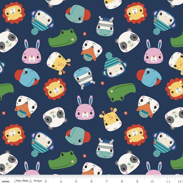 Let's Play Main Navy - Cotton Flannel - Riley Blake Designs