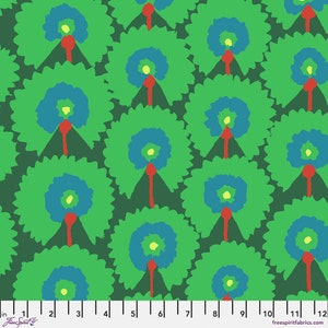 Regal Fans Green- Kaffe Fassett Collective - FreeSpirit Fabrics - Premium 100% Cotton Quilting Fabric