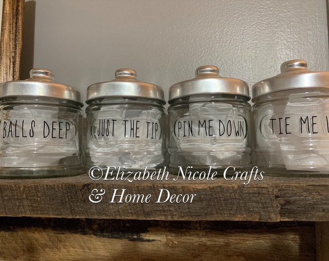 Funny Bathroom Glass Storage Containers Etsy