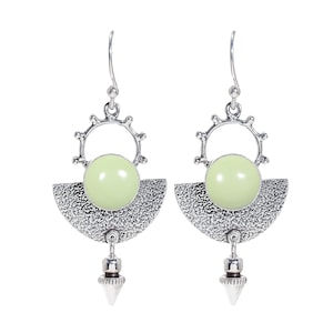 Lemon Chrysoprase Earring,925 Solid Sterling Silver, handmade Earring,Oxidize earring,Gift For friends,Silver Earring,Women Jewelry