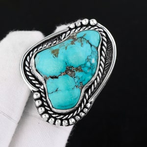 Tumbul Turquoise Ring Sterling 925 Silver Turquoise gemstone ring Jewelry Handmade Ring Gift for her Christmas Gift