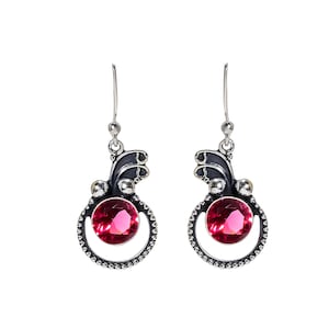 Pink Tourmaline Earring,925 Solid Sterling Silver, handmade Earring,Oxidize earring, Unique ,valentine day,  Gift For friends,Mother&#39;s Day.