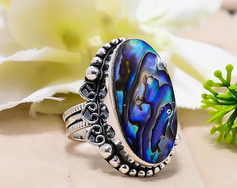 Bague Argent 925 Ormeau/abalone Taille 53.5 - 4.70g - Neuf Avec étiquettes
