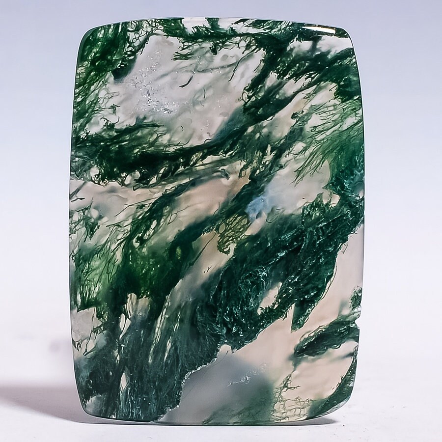 Natural Moss Agate Loose Gemstone Cabochon 34 X 25 X 3 mm | Etsy