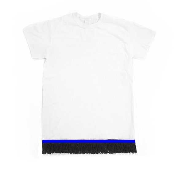 Men's Plain Short Sleeve Fringed T-Shirt with Fringes Hebrew Israelite Clothing 15 Colours Available