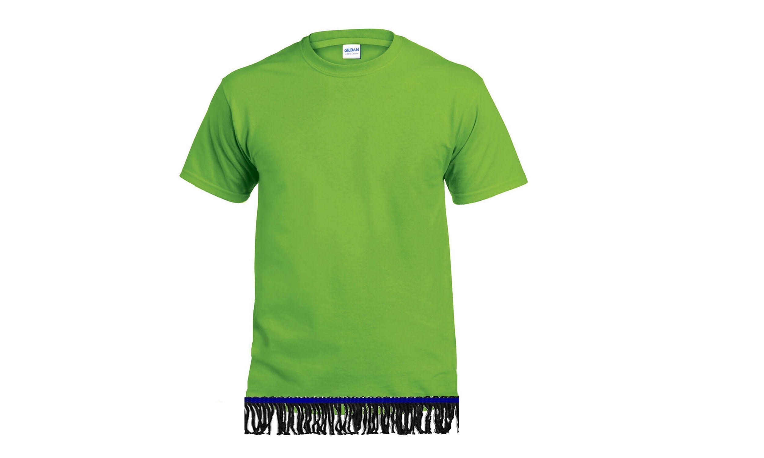 Hebrew Israelite Lime T-shirt With Black Fringes Blue Ribbon -   Australia