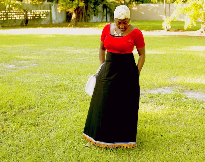 Hebrew Israelite Skirts With Gold Fringes Etsy