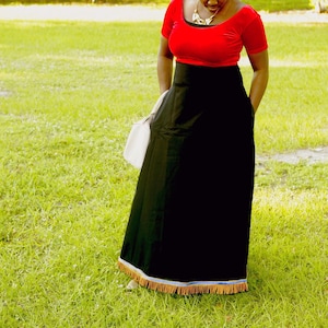 Hebrew Israelite Skirts with Gold Fringes