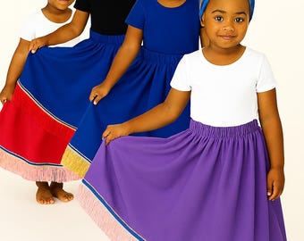 Hebreiska israelitiska flickkjolar med fransar