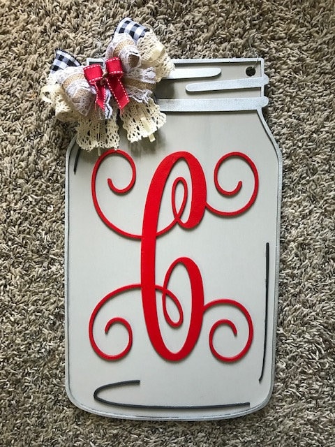 3D Mason Jar Door Hanger Laser Cut SVG File - Etsy