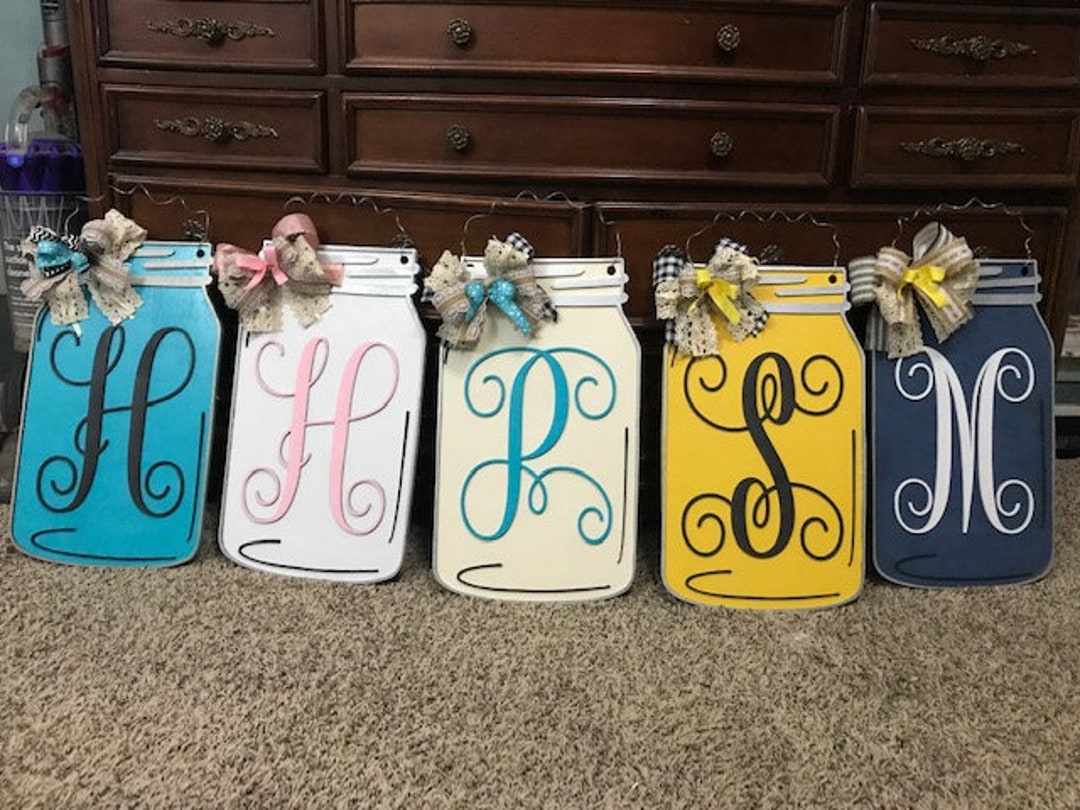 3D Mason Jar Door Hanger Laser Cut SVG File - Etsy