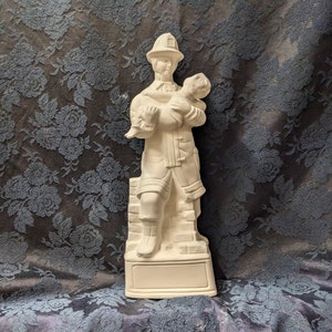 Fireman With Boy Ceramic Bisque ready to paint