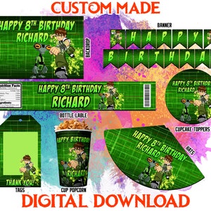 Kit de festa do Ben 10, aniversário personalizado do Ben 10, festa de aniversário do Ben 10, festa do Ben 10, aniversário do Ben 10, imprimíveis do Ben 10, arquivo digital