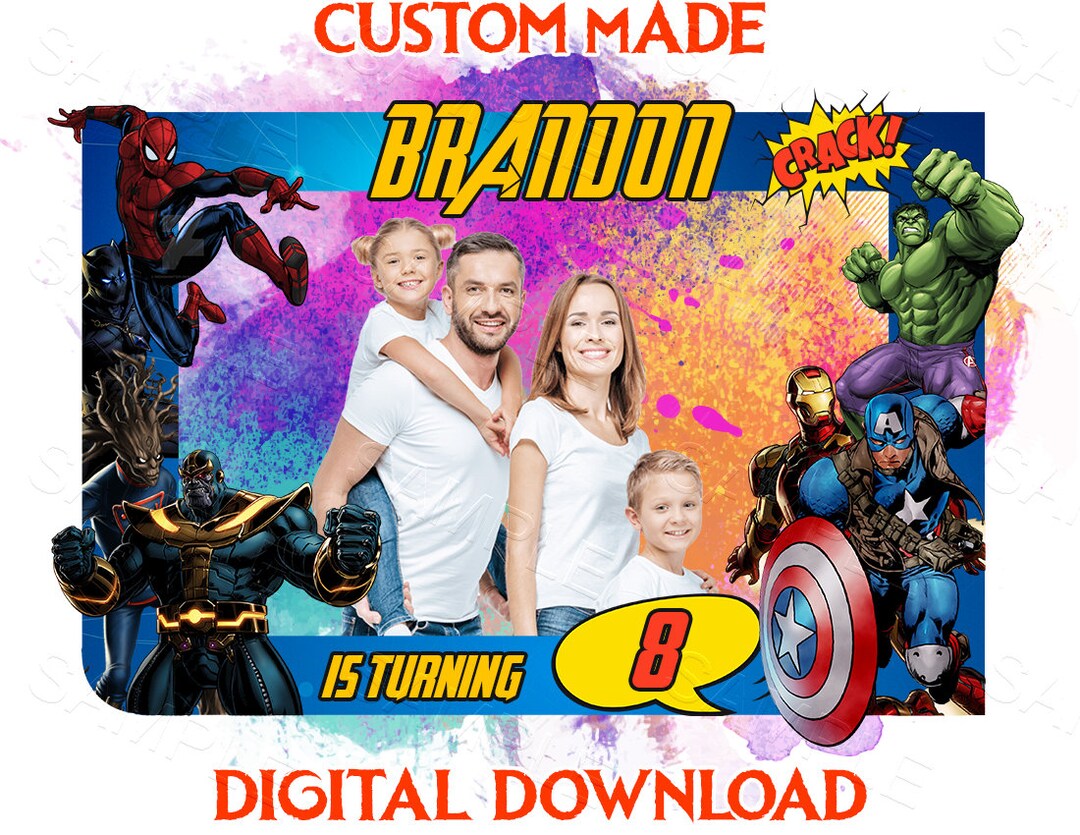 Avengers Photo Booth Avengers Photo Frame Avengers Birthday Etsy