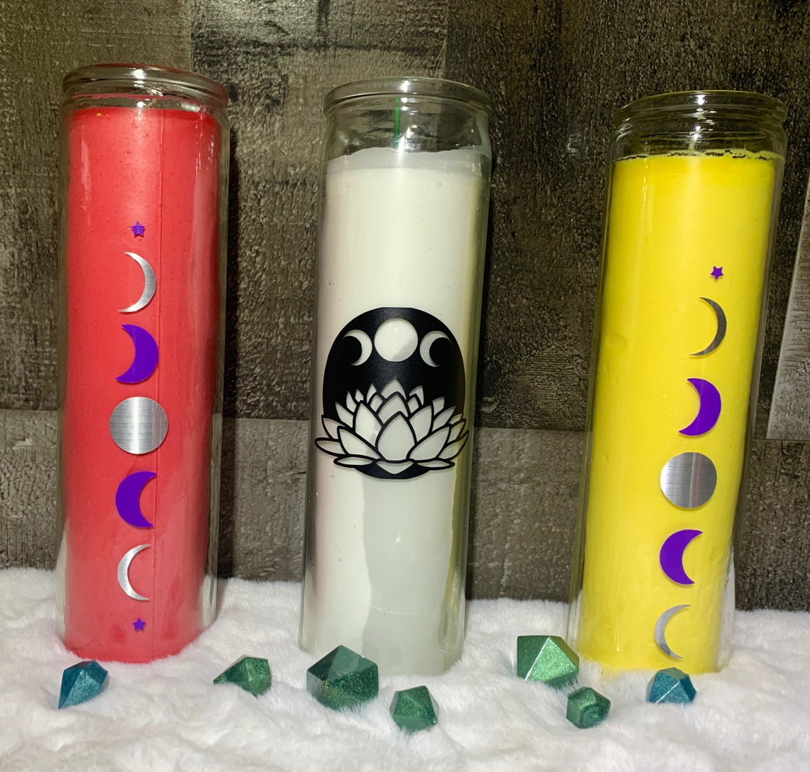 Moon Phases Candle Moon Phase Pillar Candles Pillar Etsy