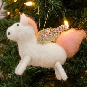 Wool Unicorn Ornament • Custom Unicorn Ornament • Christmas Gifts • Unicorn Gifts • Magical Christmas Ornament •