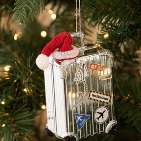 Suitcase Ornament • Christmas Vacation Ornament • Christmas Gifts • Custom Holiday Ornament • Luggage Ornament • Luggage Bag Gifts •